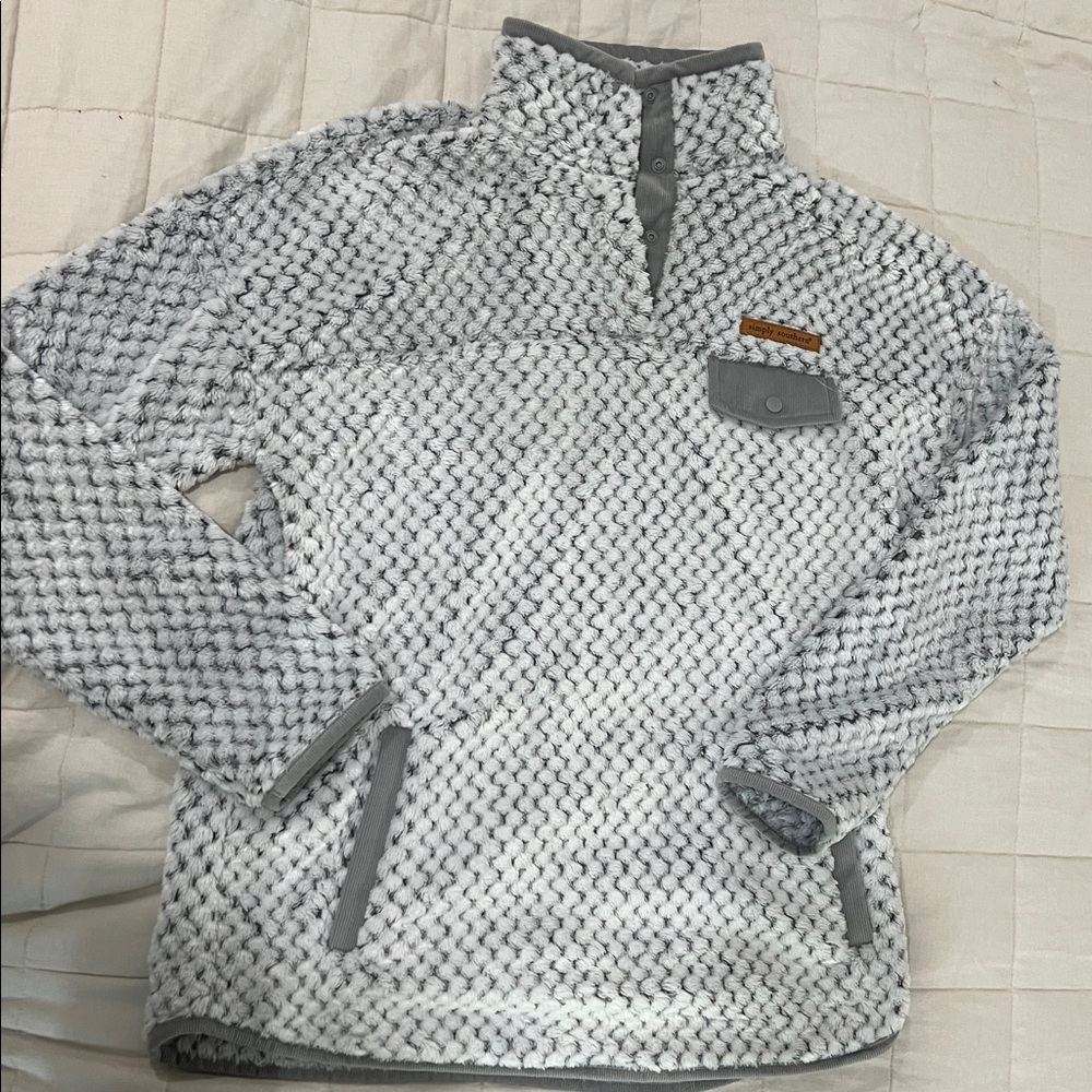 Simply Southern Gray Textured Pullover